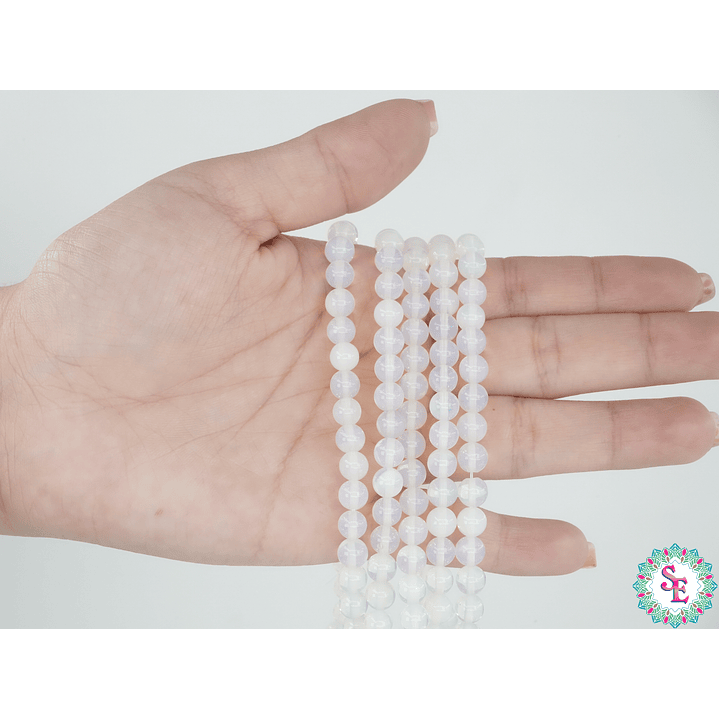 SARTA DE PIEDRA NATURAL LISA OPALINA # 6MM  2