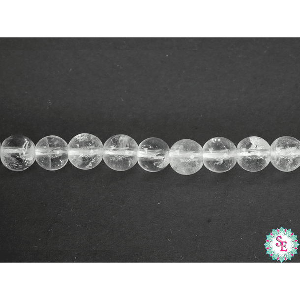 STRING OF NATURAL STONE SMOOTH 6MM QUARTZ TRASPARENT X65..