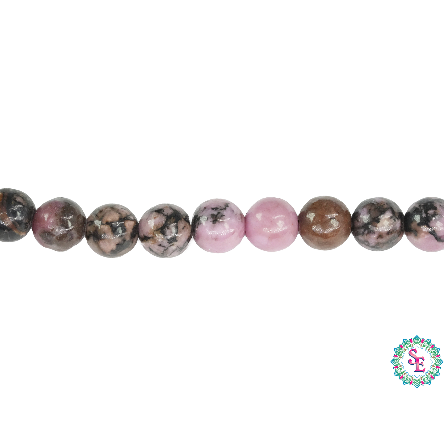 SARTA DE PIEDRA NATURAL LISA 6MM RODONITA ROSADA  1