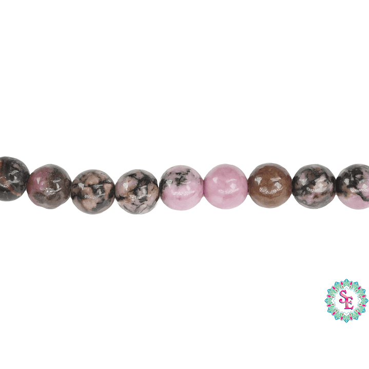 SARTA DE PIEDRA NATURAL LISA 6MM RODONITA ROSADA  1