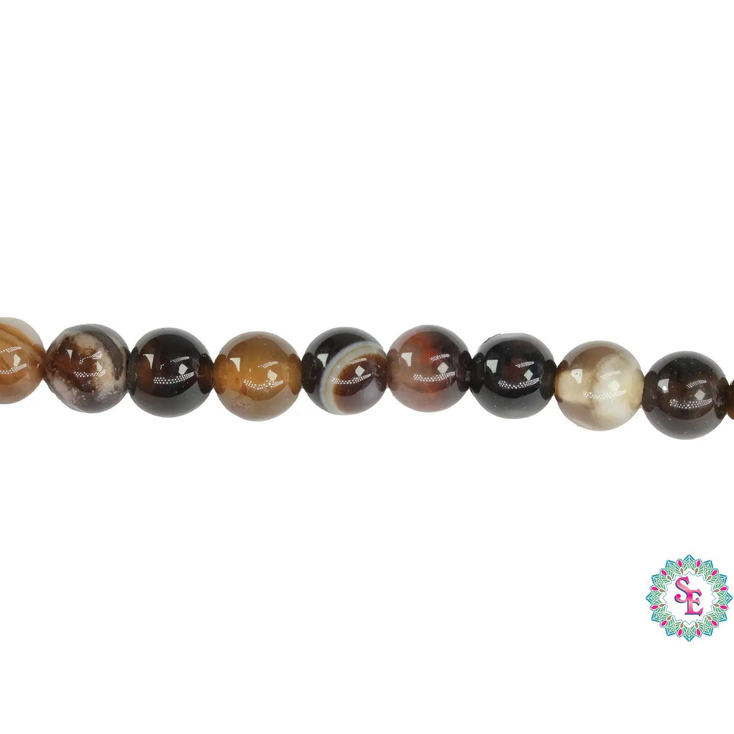 SARTA DE PIEDRA NATURAL LISA 6MM AGATA ZARDONIX  1