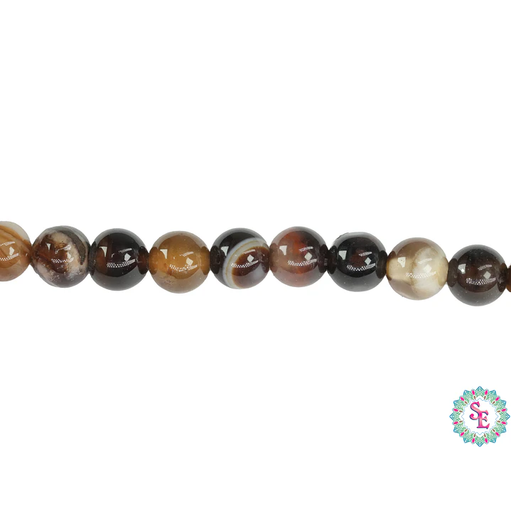 SARTA DE PIEDRA NATURAL LISA 6MM AGATA ZARDONIX  1