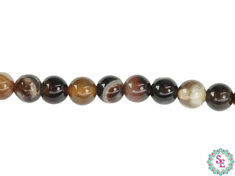 SARTA DE PIEDRA NATURAL LISA 6MM AGATA ZARDONIX  1