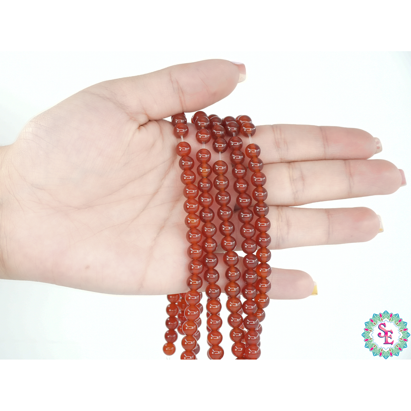 PIEDRA NATURAL LISA 6MM AGATA CORNALINA 2