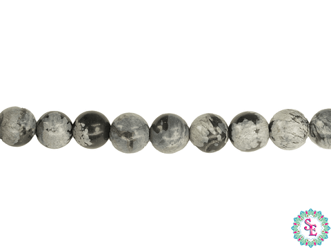 PIEDRA NATURAL LISA 6MM OBISIDIANA COPO DE NIEVE 