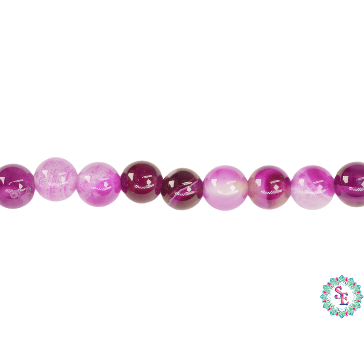 PIEDRA NATURAL LISA  # 6MM AGATA MORADA 1