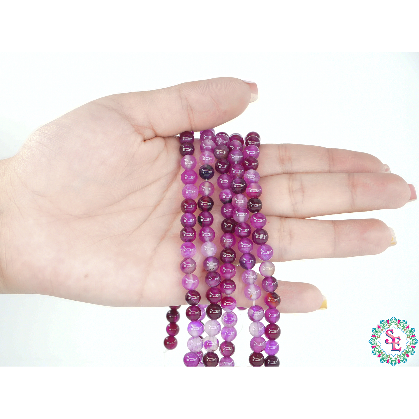 PIEDRA NATURAL LISA  # 6MM AGATA MORADA 2