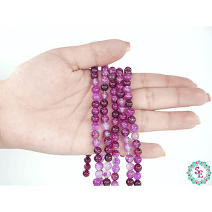 PIEDRA NATURAL LISA  # 6MM AGATA MORADA