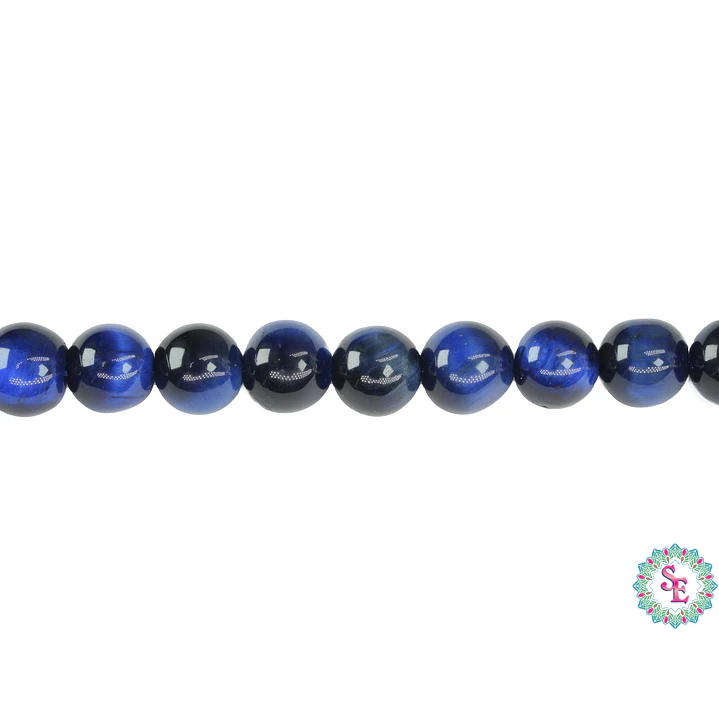 PIEDRA NATURAL LISA OJO TIGRE AZUL REY # 6MM 1