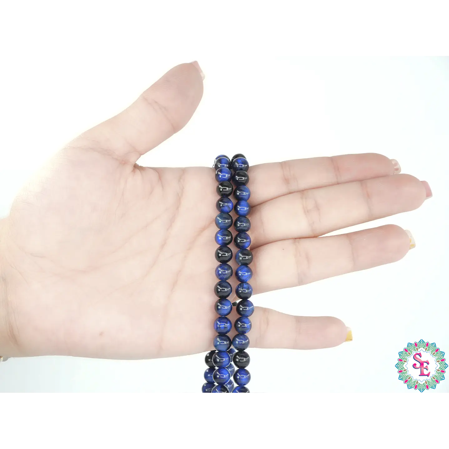PIEDRA NATURAL LISA OJO TIGRE AZUL REY # 6MM 2