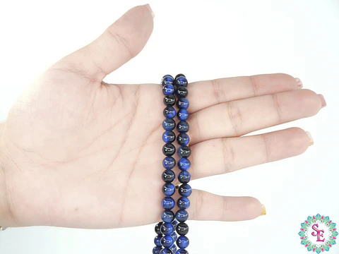 PIEDRA NATURAL LISA OJO TIGRE AZUL REY # 6MM