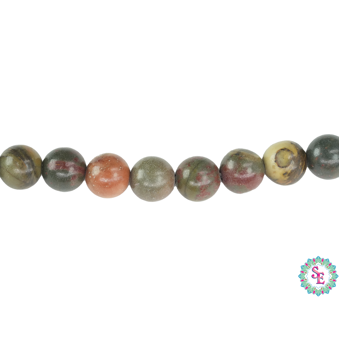 PIEDRA NATURAL LISA 6MM JASPER ROJO PICASO 1