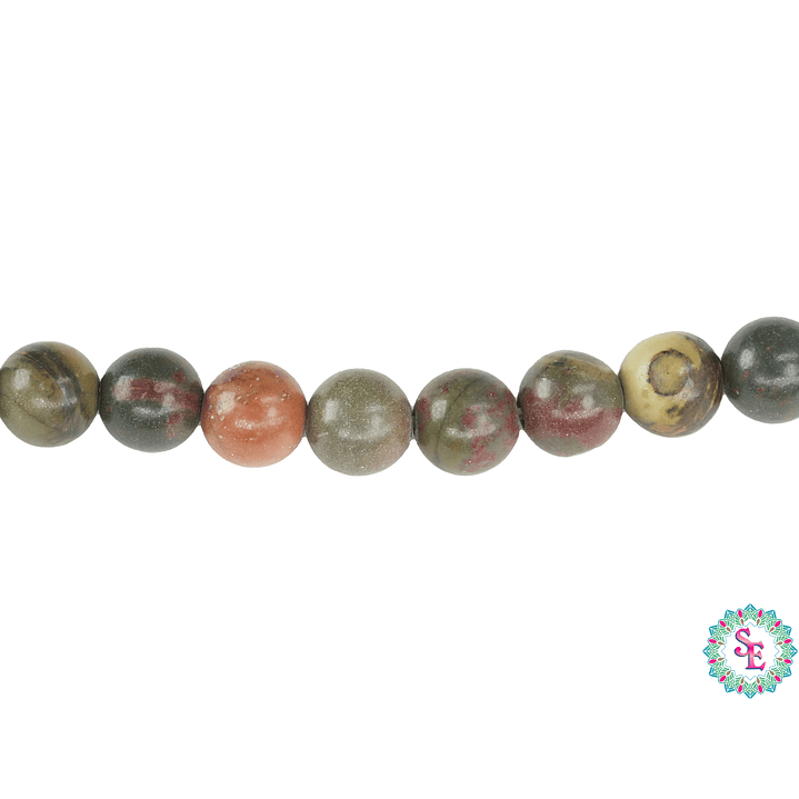 PIEDRA NATURAL LISA 6MM JASPER ROJO PICASO 1