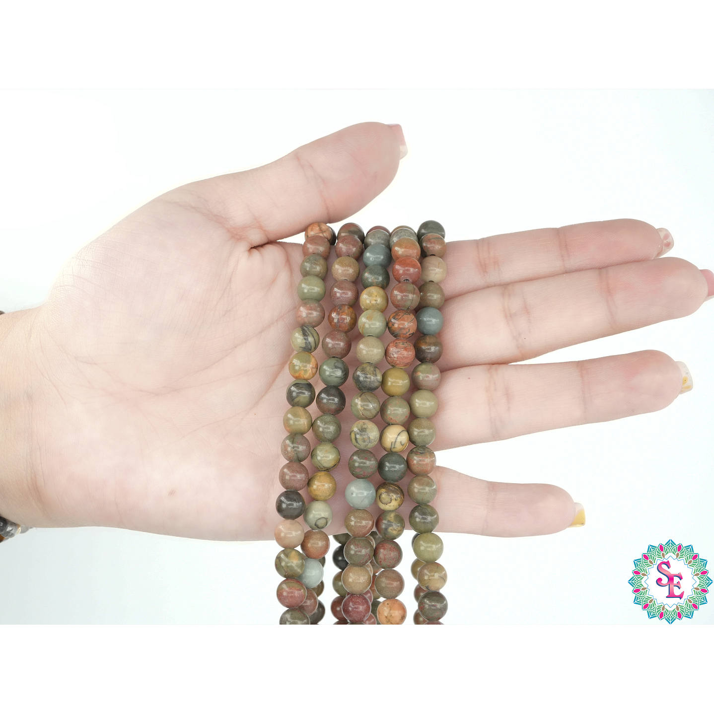 PIEDRA NATURAL LISA 6MM JASPER ROJO PICASO 2