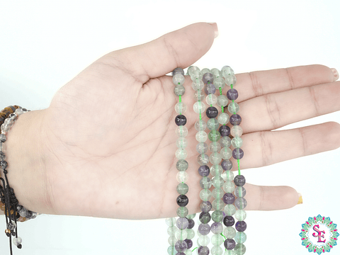 PIEDRA NATURAL LISA # 6MM  FLUORITA