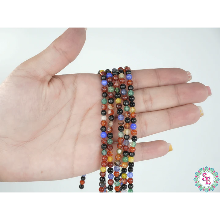 PIEDRA NATURAL LISA JADE MIX # 4MM 2