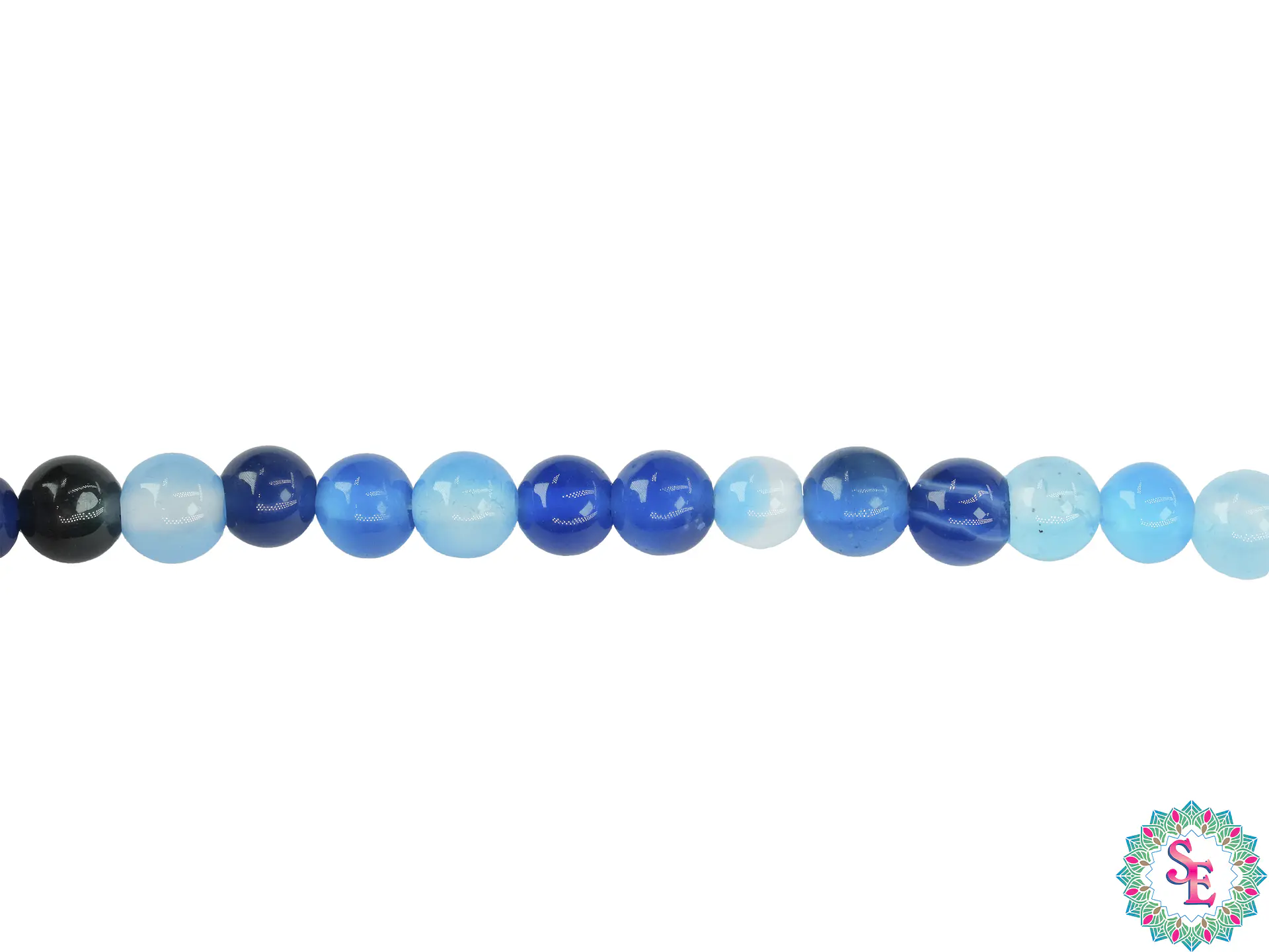 SARTA DE PIEDRA NATURAL LISA 4MM AGATA AZUL CIELO  1