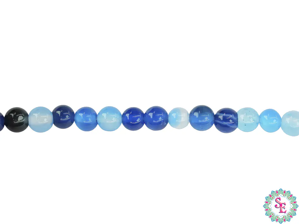 SARTA DE PIEDRA NATURAL LISA 4MM AGATA AZUL CIELO  1