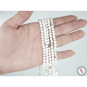 SARTA DE PIEDRA NATURAL LISA 4MM HOWLITA 