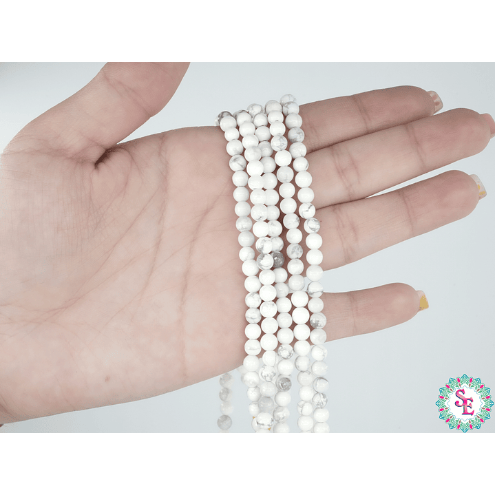 SARTA DE PIEDRA NATURAL LISA 4MM HOWLITA  2
