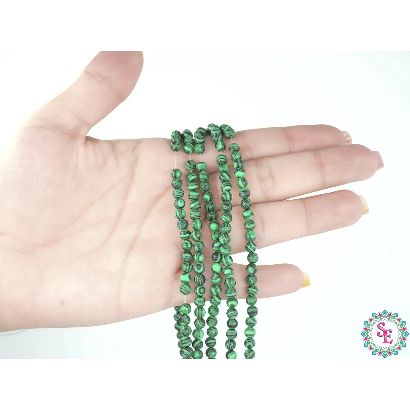 SARTA DE PIEDRA NATURAL LISA 4MM MALAKITA  2
