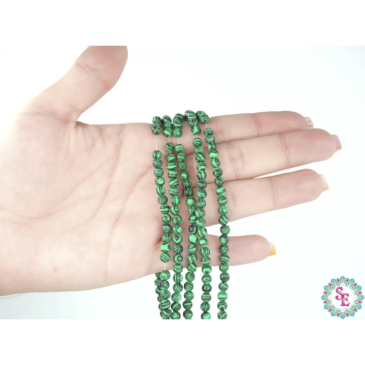 SARTA DE PIEDRA NATURAL LISA 4MM MALAKITA  2