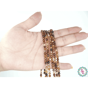 SARTA DE PIEDRA NATURAL LISA  # 4MM AGATA ZARDONIX CLARO