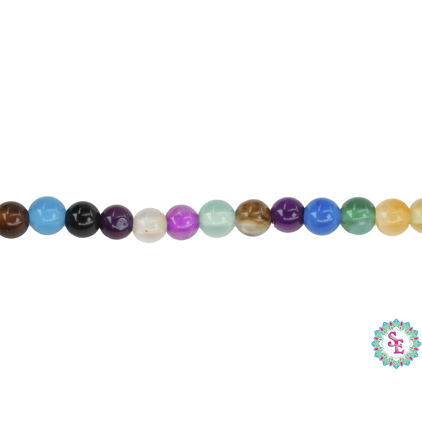 SARTA DE PIEDRA NATURAL LISA AGATA # 4MM MIX  1