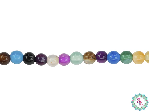 SARTA DE PIEDRA NATURAL LISA AGATA # 4MM MIX 