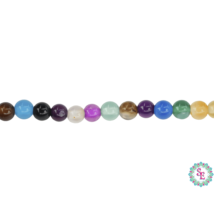 SARTA DE PIEDRA NATURAL LISA AGATA # 4MM MIX  1