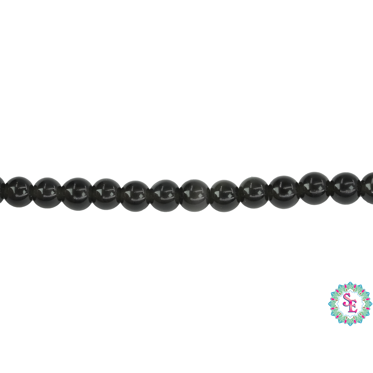 SARTA DE PIEDRA NATURAL LISA  # 4MM OBSIDIANA 1