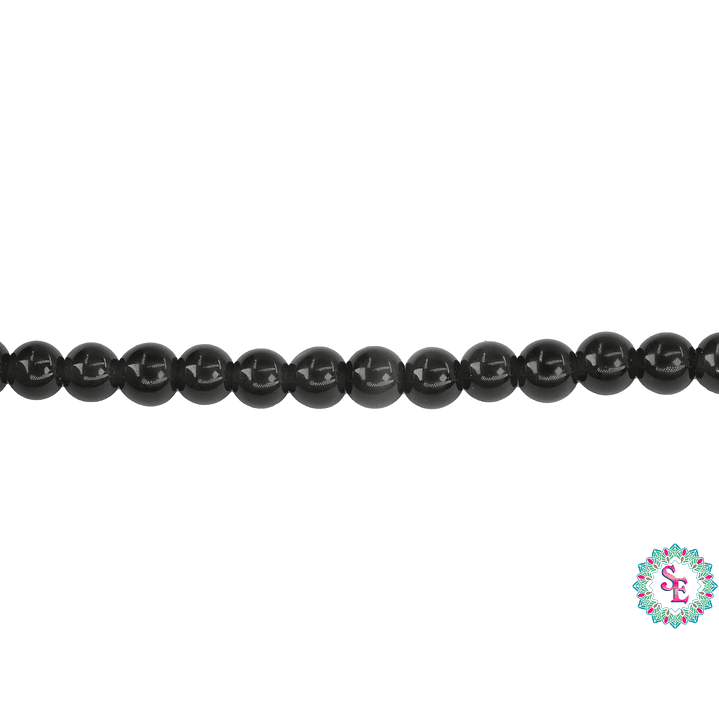 SARTA DE PIEDRA NATURAL LISA  # 4MM OBSIDIANA 1