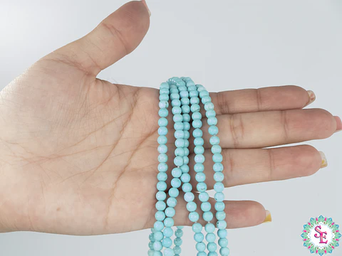 SARTA DE PIEDRA NATURAL LISA # 4MM TURQUEZA 