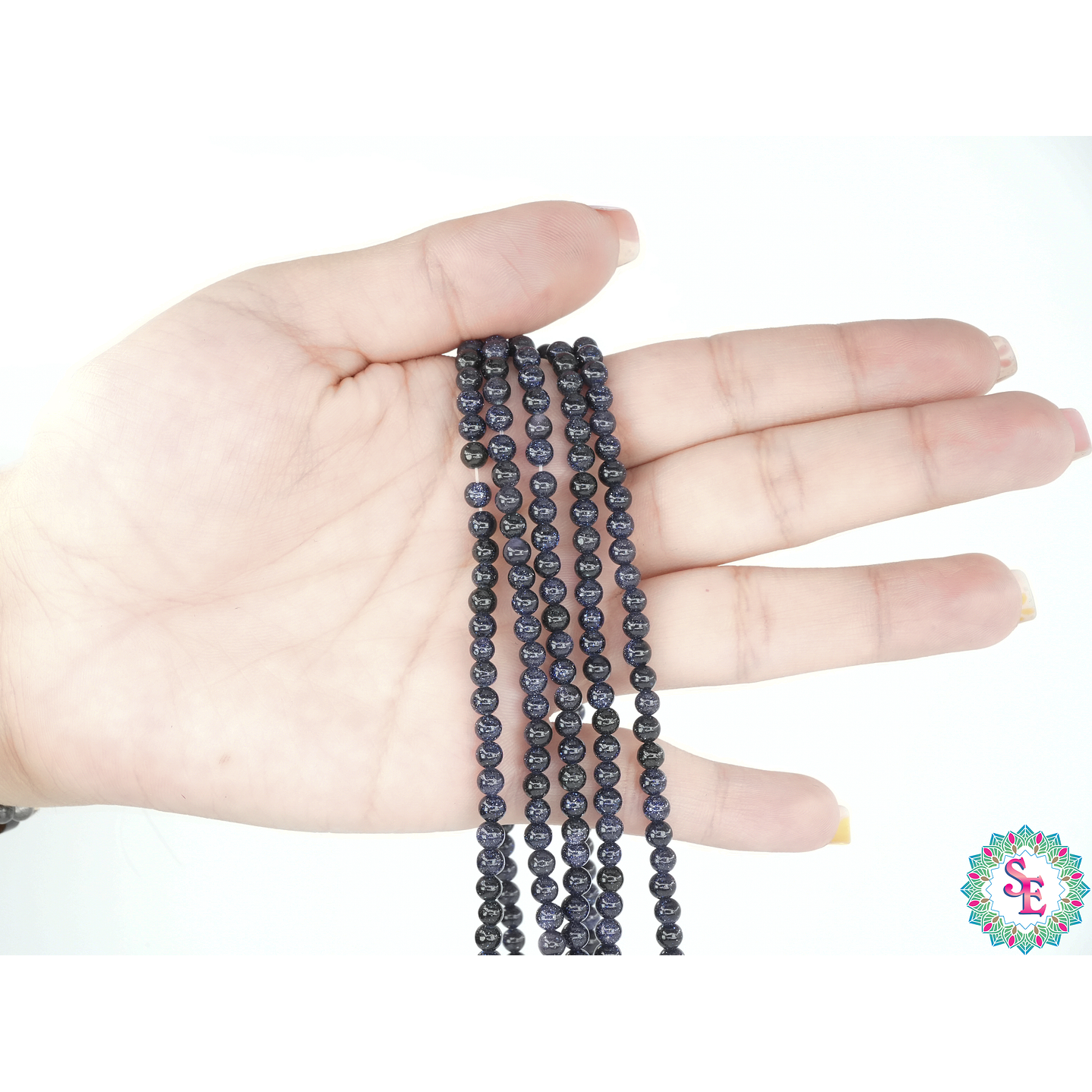 SARTA DE PIEDRA NATURAL LISA # 4 LLUVIA DE PLATA  2