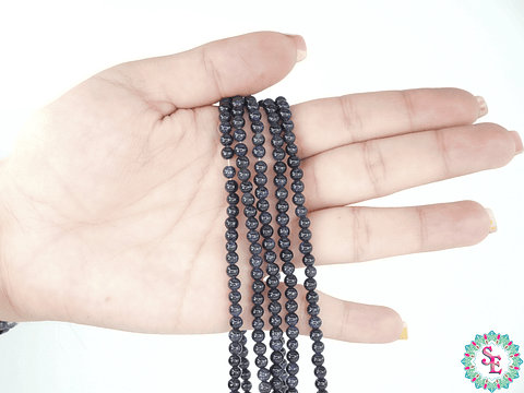 SARTA DE PIEDRA NATURAL LISA # 4 LLUVIA DE PLATA 