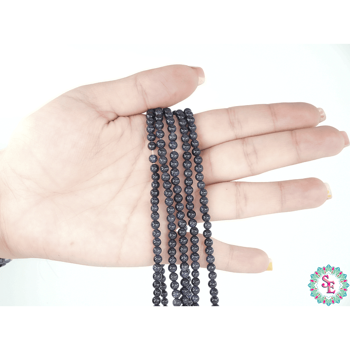 SARTA DE PIEDRA NATURAL LISA # 4 LLUVIA DE PLATA  2