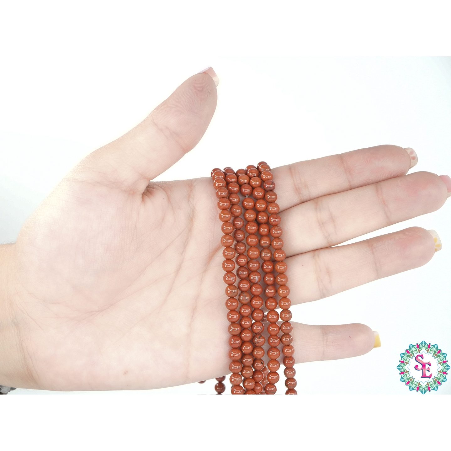 PIEDRA NATURAL LISA 4MM JASPER ROJO  2