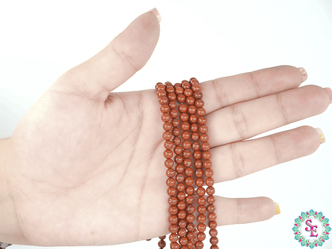 PIEDRA NATURAL LISA 4MM JASPER ROJO 