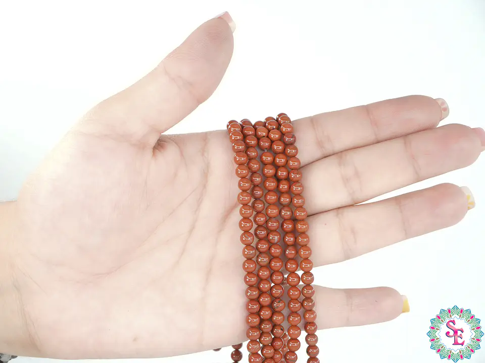 PIEDRA NATURAL LISA 4MM JASPER ROJO  2