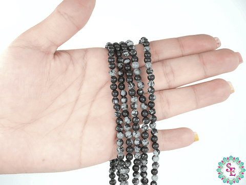 PIEDRA NATURAL LISA#4M OBSIDIANA COPO DE NIEVE 