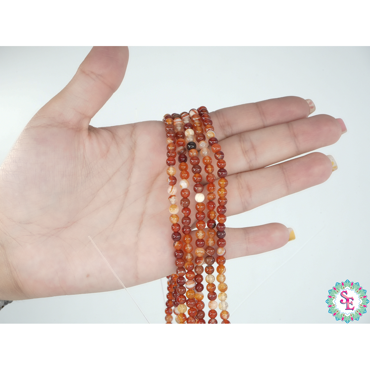 PIEDRA NATURAL LISA  # 4MM AGATA NARANJA  2