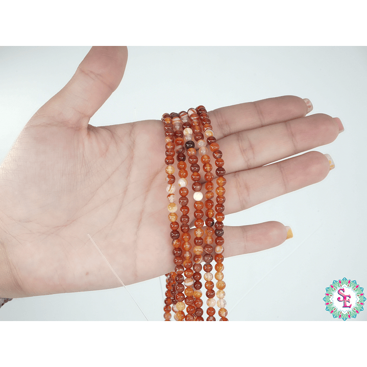 PIEDRA NATURAL LISA  # 4MM AGATA NARANJA  2