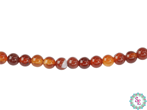 PIEDRA NATURAL LISA  # 4MM AGATA NARANJA 