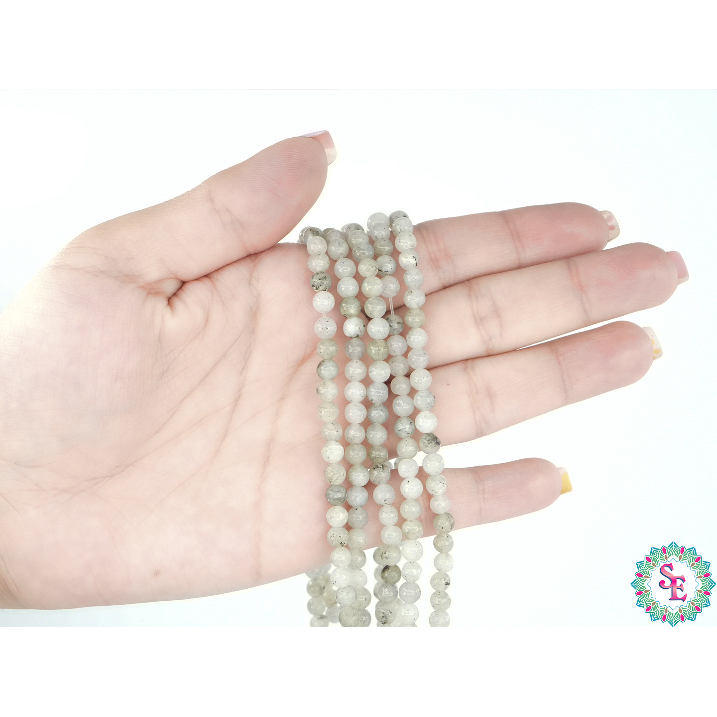 PIEDRA NATURAL LISA LABRADORITA # 4MM 2