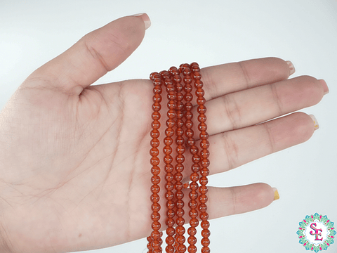 SARTA DE PIEDRA NATURAL LISA  # 4MM AGATA CORNALINA