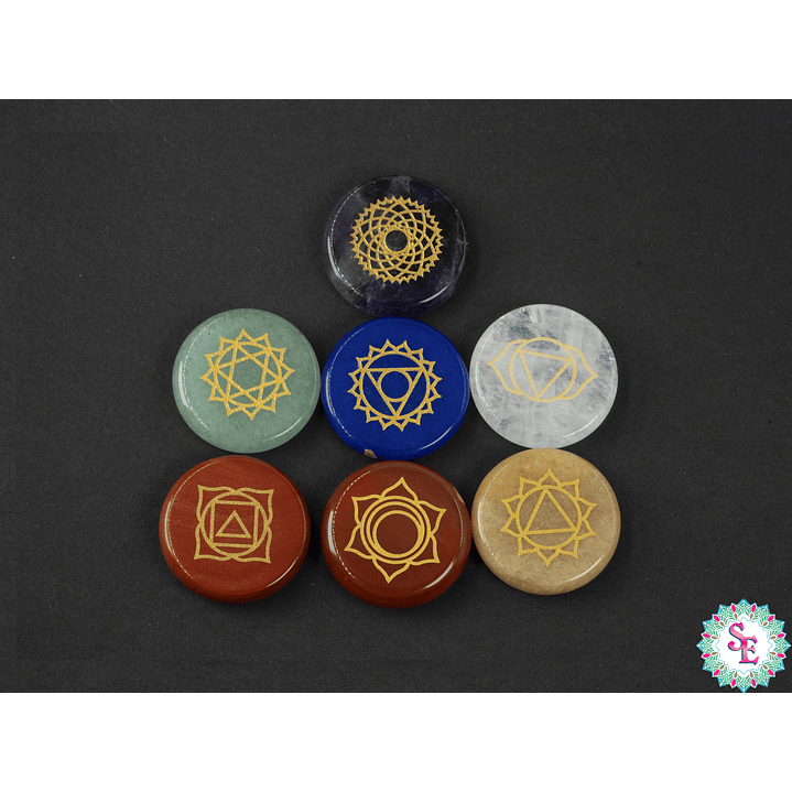 PIEDRA NATURAL 7 CHAKRAS ORIGINAL REDONDO 25MM 1