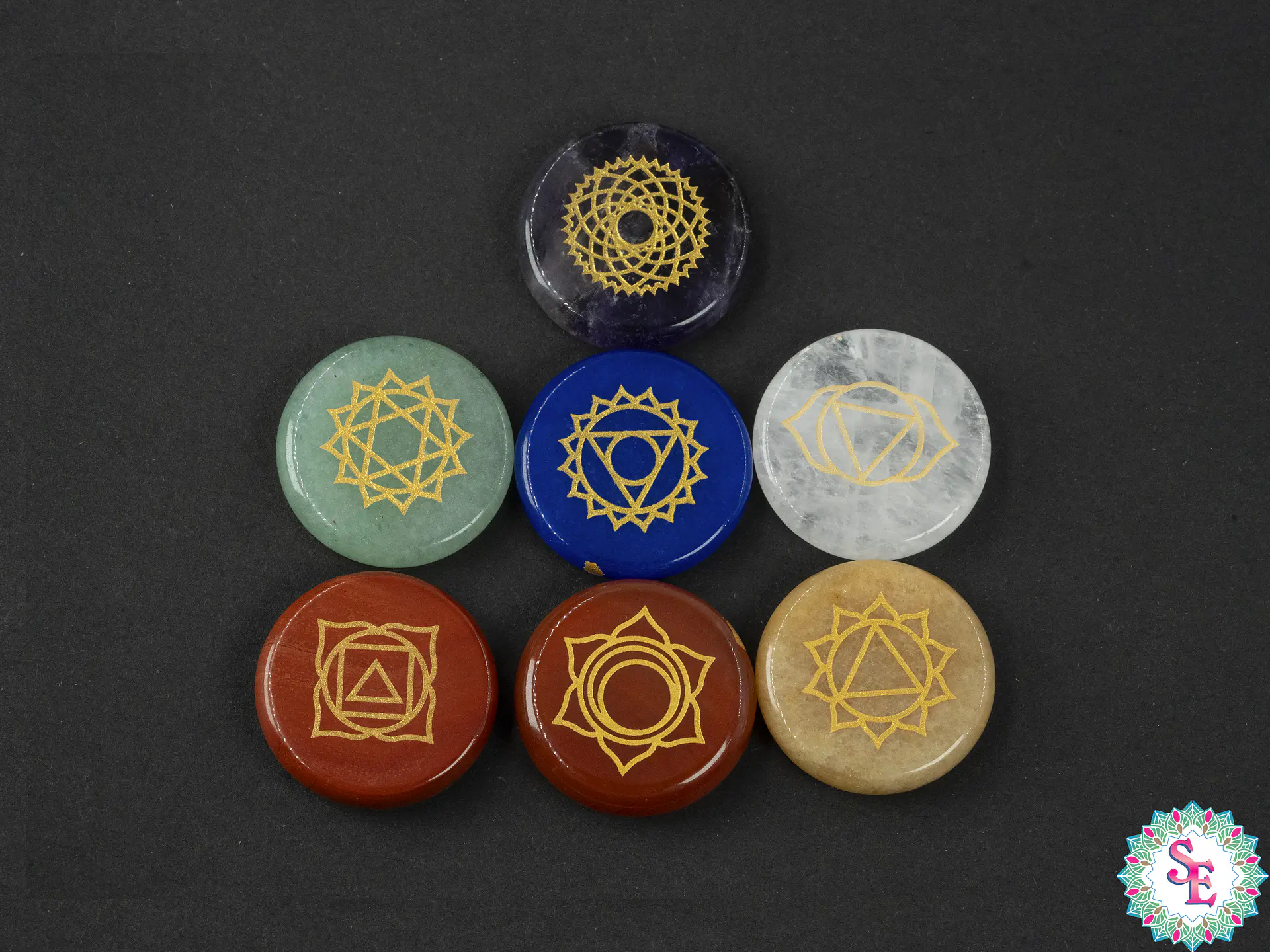 PIEDRA NATURAL 7 CHAKRAS ORIGINAL REDONDO 25MM 1