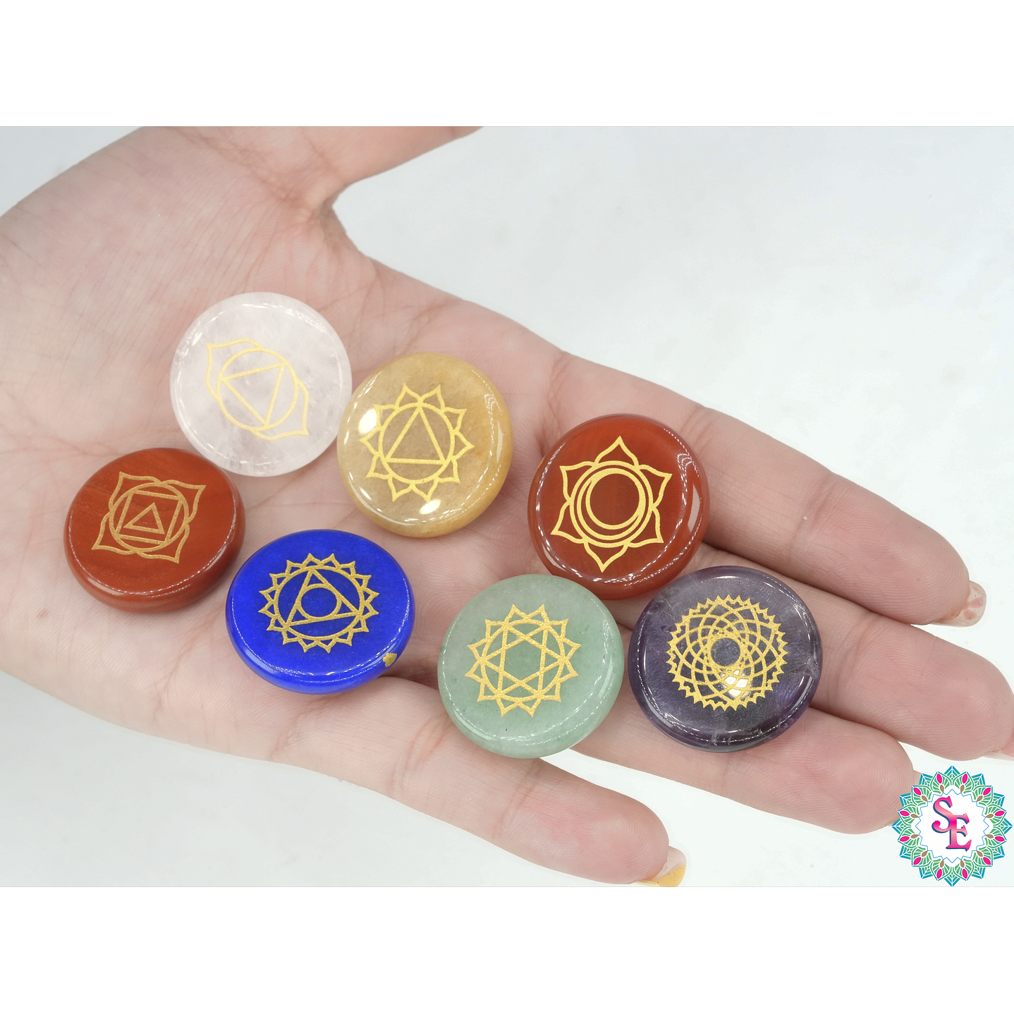 PIEDRA NATURAL 7 CHAKRAS ORIGINAL REDONDO 25MM 2