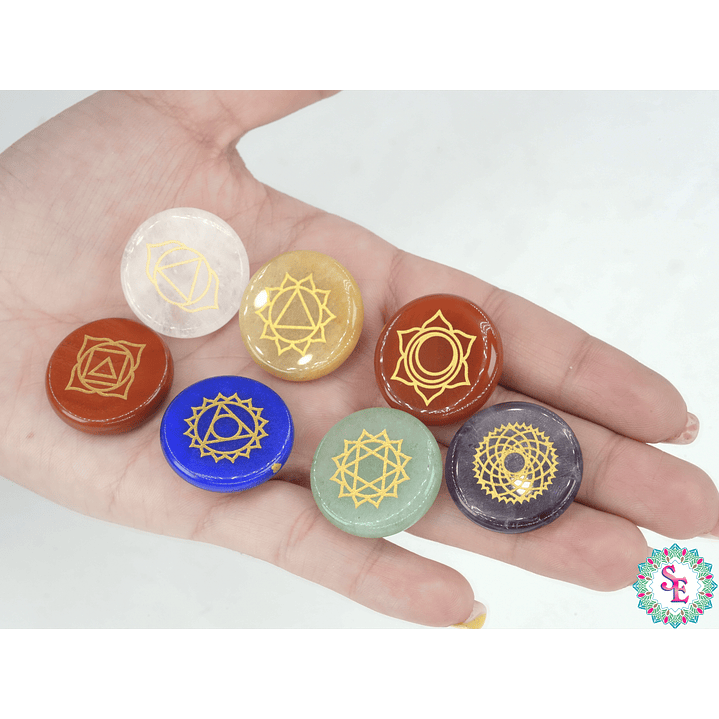 PIEDRA NATURAL 7 CHAKRAS ORIGINAL REDONDO 25MM 2