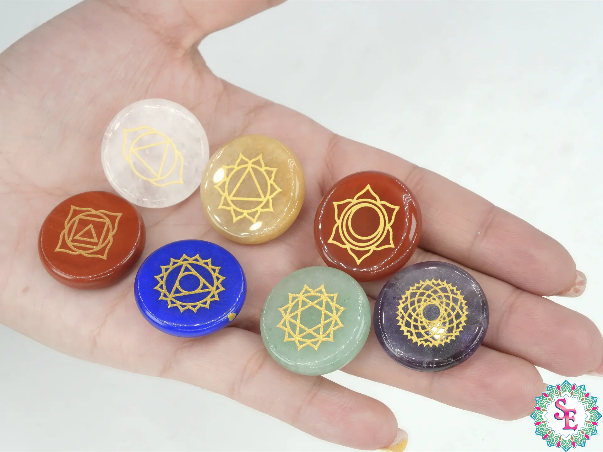 PIEDRA NATURAL 7 CHAKRAS ORIGINAL REDONDO 25MM 2